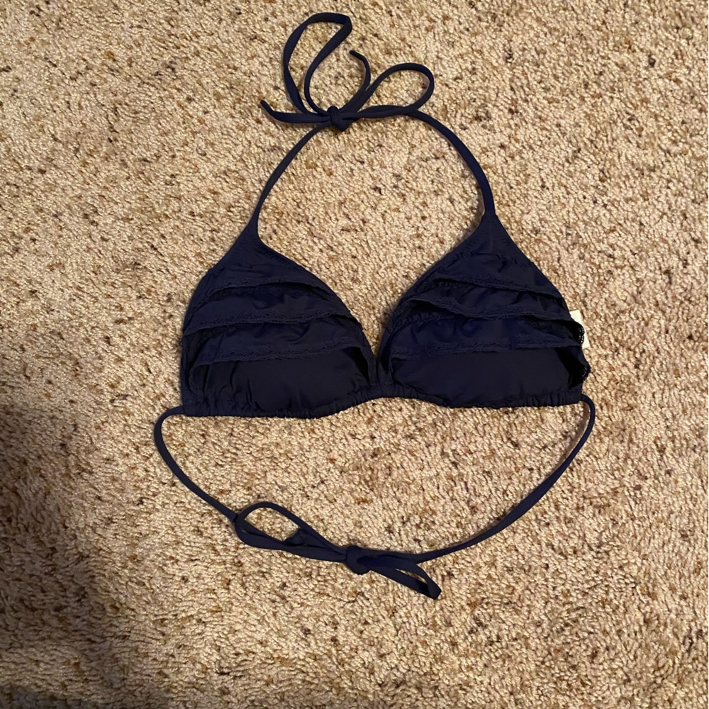 Navy Abercrombie & Fitch Triangle Bikini Top